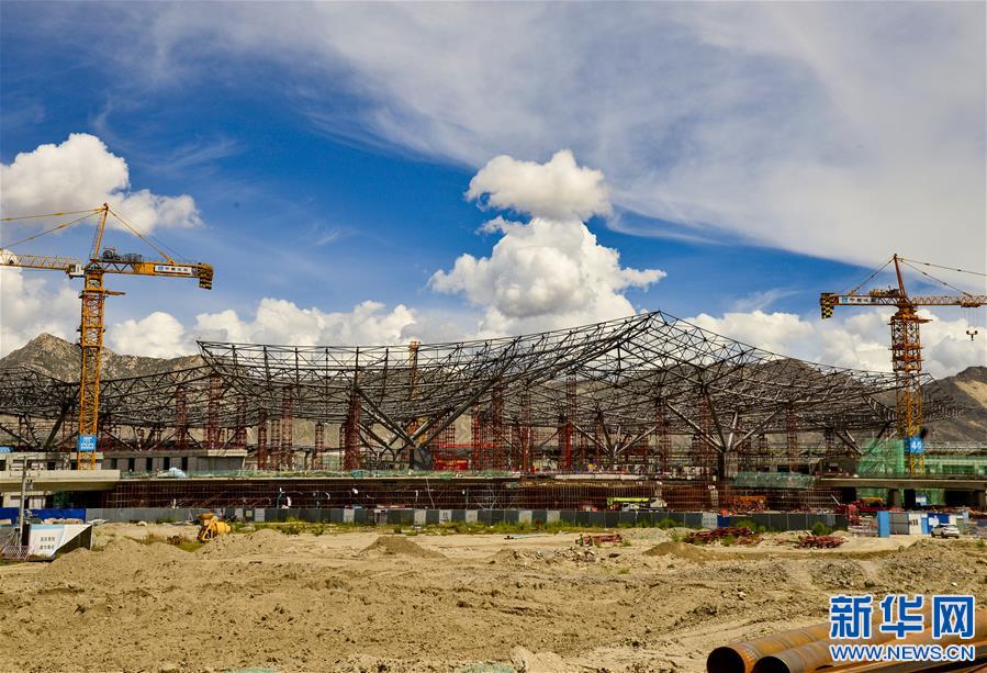 (圖文互動)(2)西藏拉薩貢嘎國際機場新建T3航站樓鋼結(jié)構(gòu)封頂